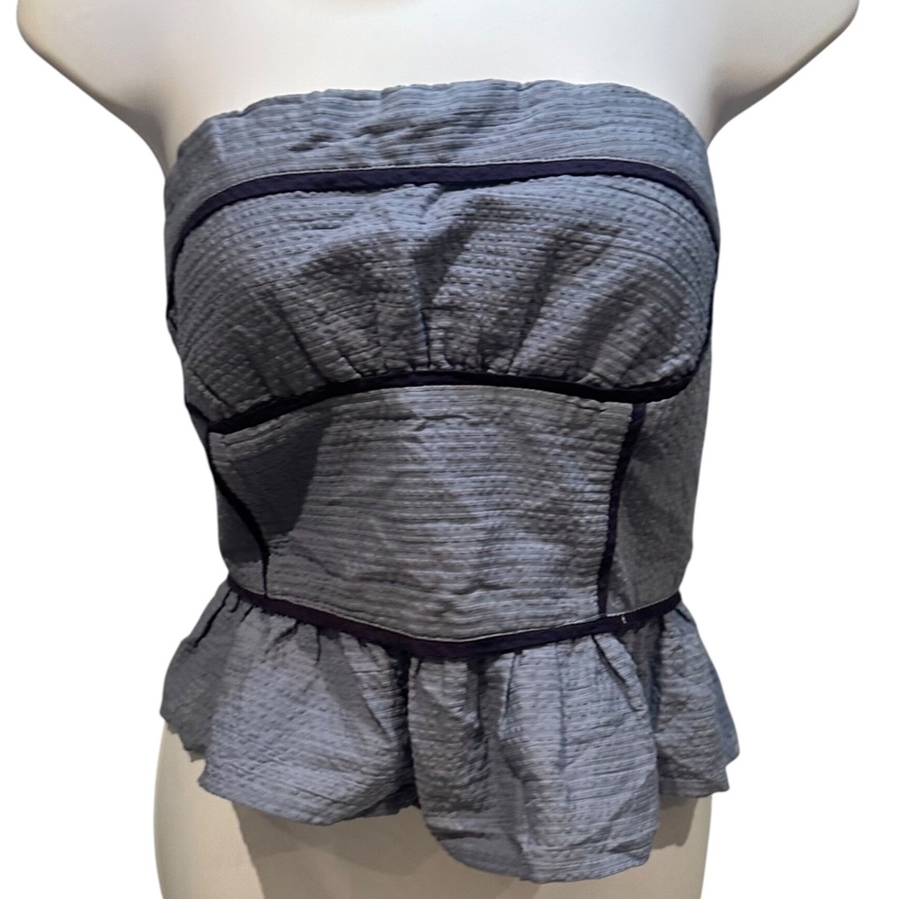 Free People Tara Tube Top Strapless Faded Denim Blue Size Medium New with Tag - Picture 8 of 15